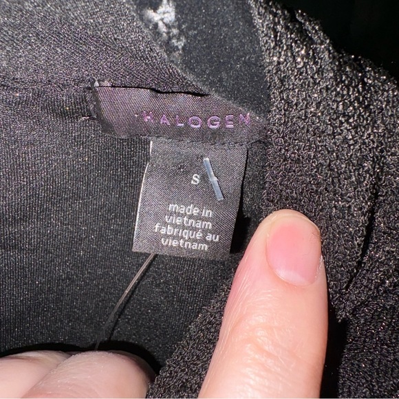 Halogen Black with Silver Sparkle Bodycon Dress with Mock Neck NWOT - Picture 3 of 5